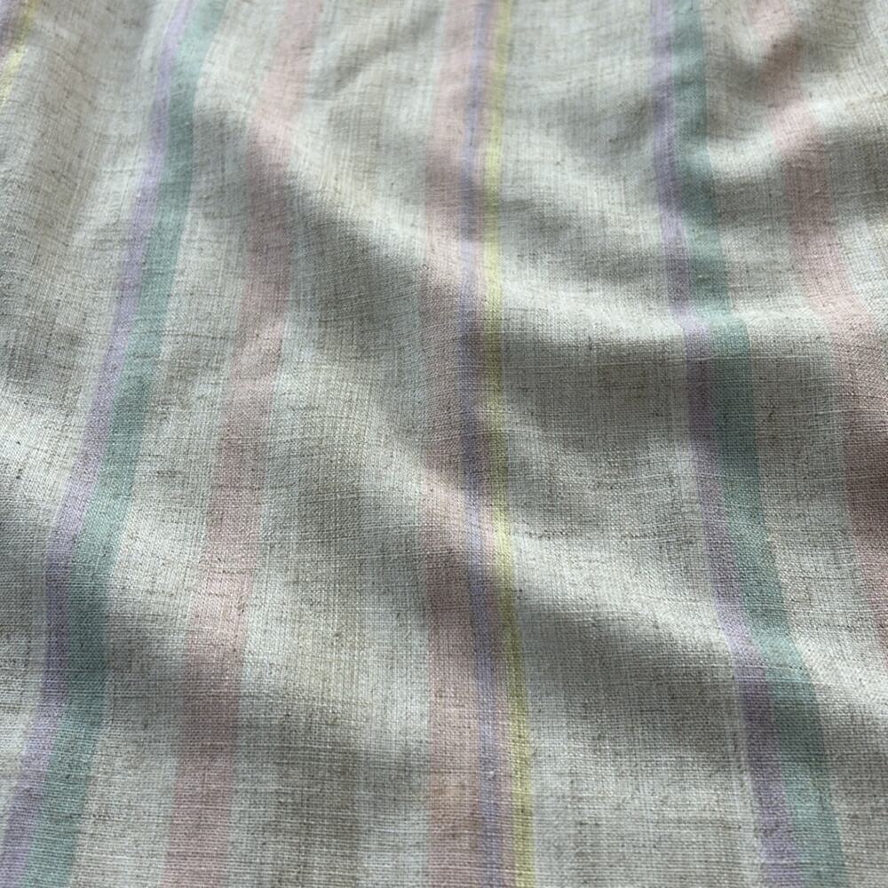 Vintage Star City linen feel a line cream striped midi skirt, size xs - s - Picture 2 of 6
